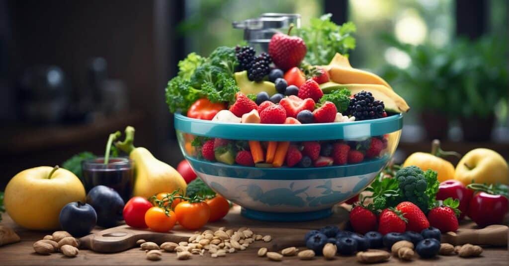 Family gathered in the kitchen, planning a sustainable and healthy diet together