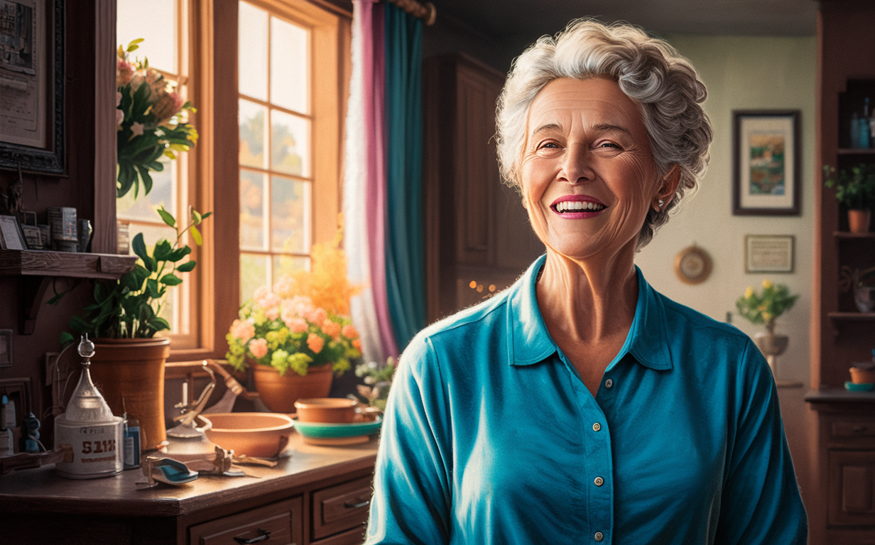 Caring for Elderly Loved Ones: Promoting Wellness and Quality of Life An elderly woman smiling happily while receiving compassionate care from a caregiver and loved one in a warm, home-like setting.